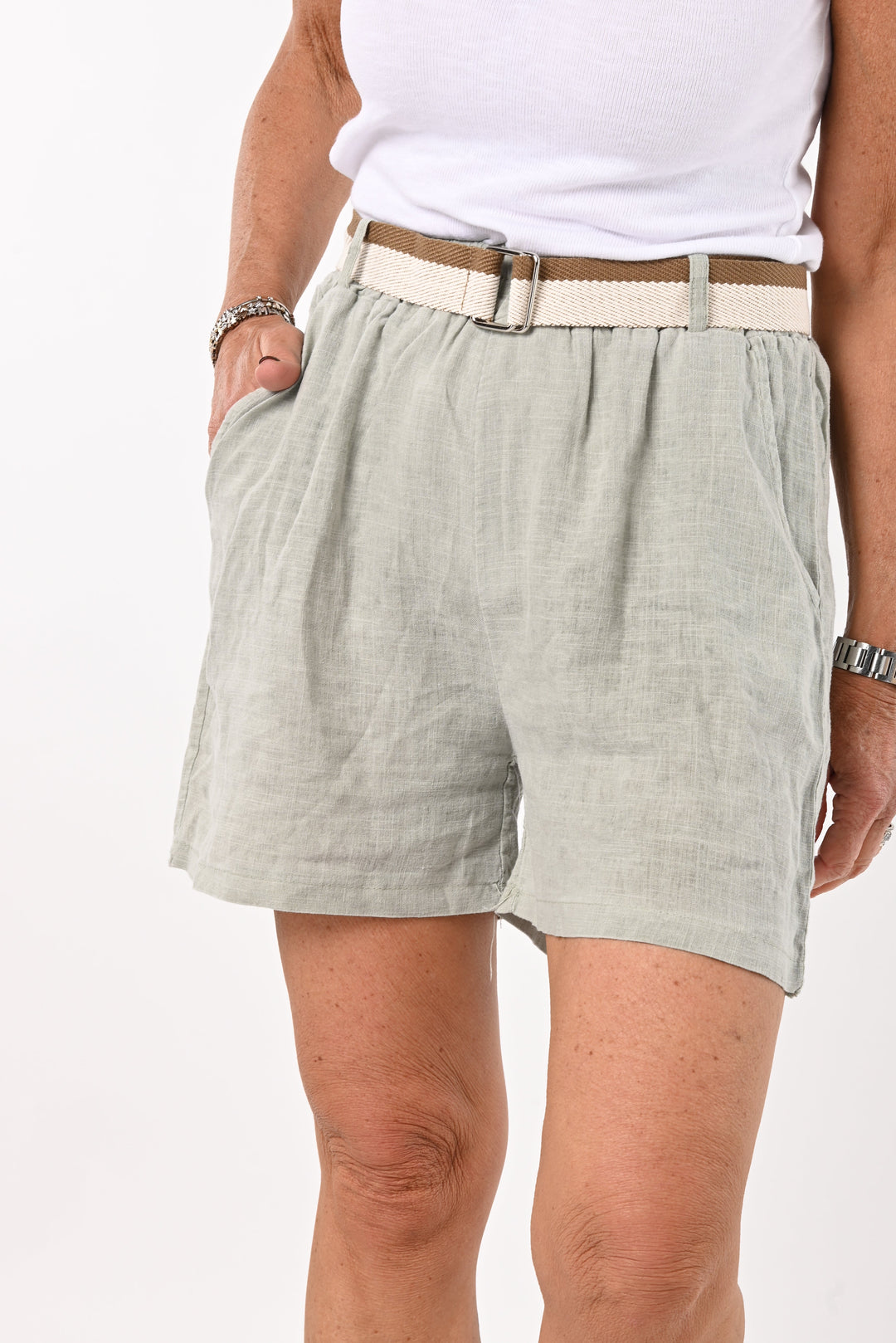 Mira | Pantaloni in lino con cintura