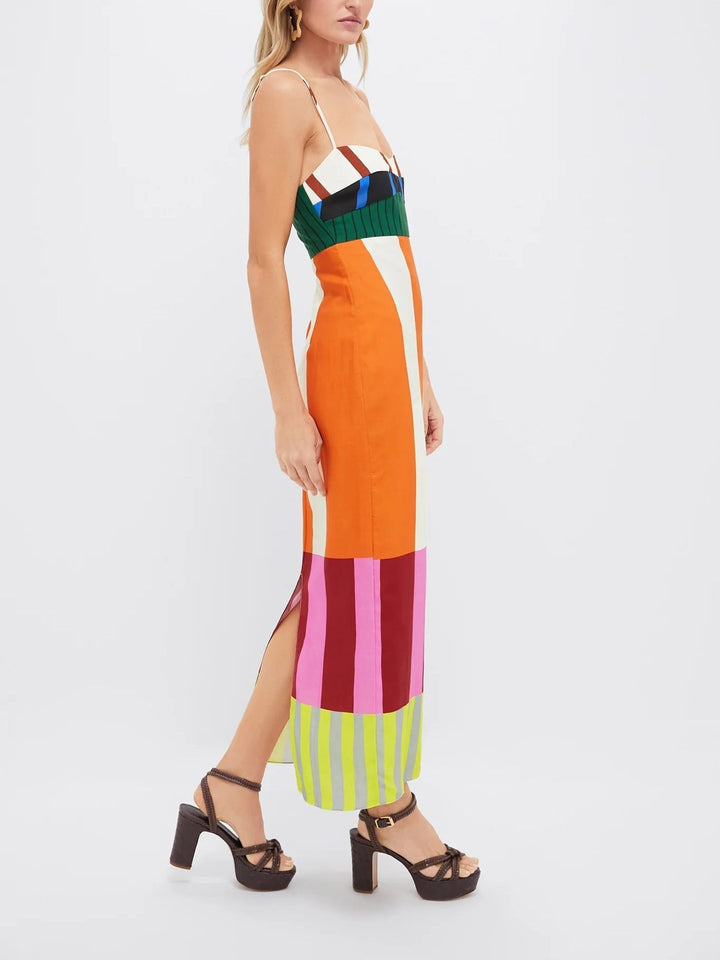 Paloma | Vestito Maxi a Righe Colorate