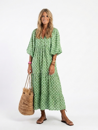 Apolline | Vestito midi con scollatura a V e maniche a tre quarti