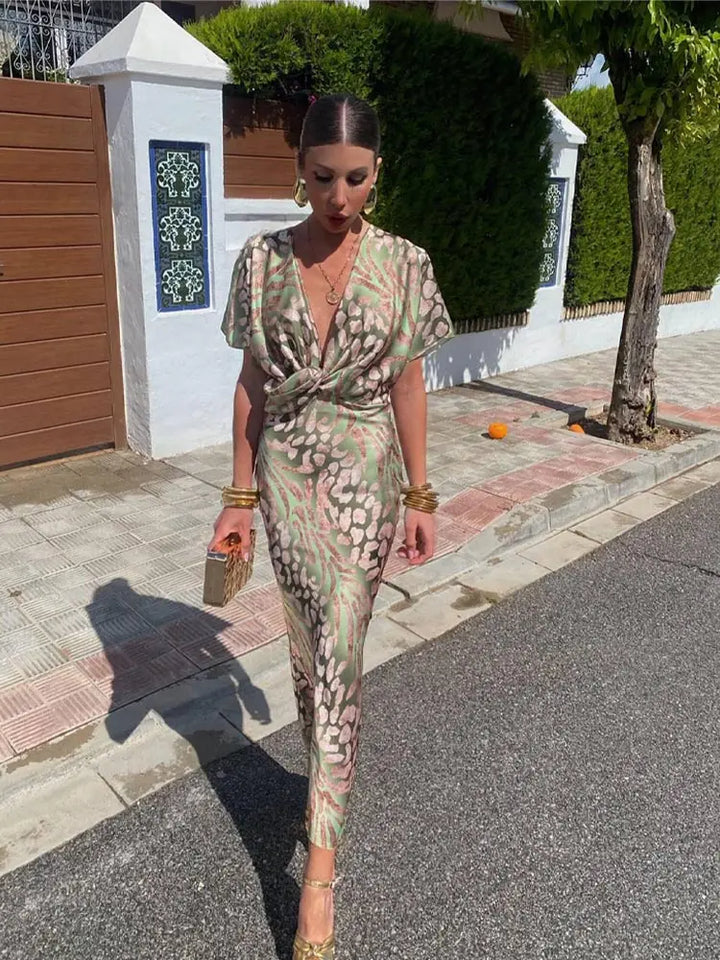 CLARANDRA - ABITO MIDI IN RAME
