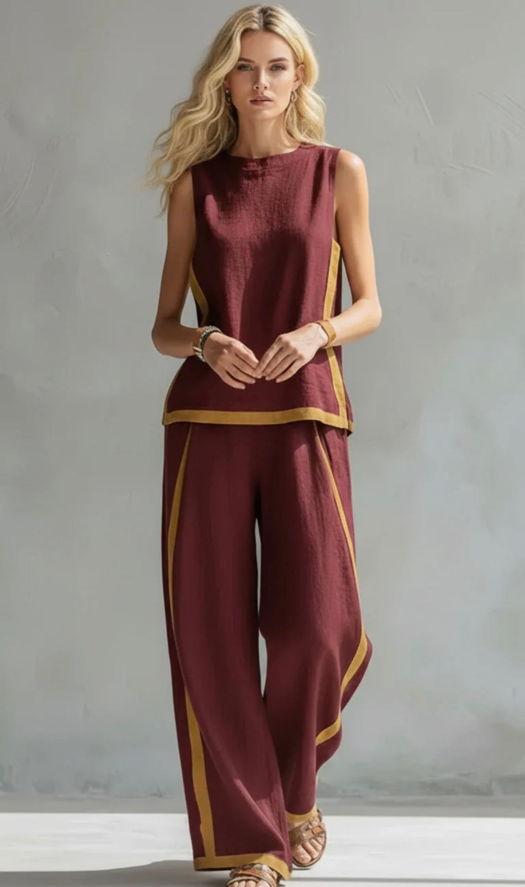 Completo Elegante in Cotone e Lino Leila