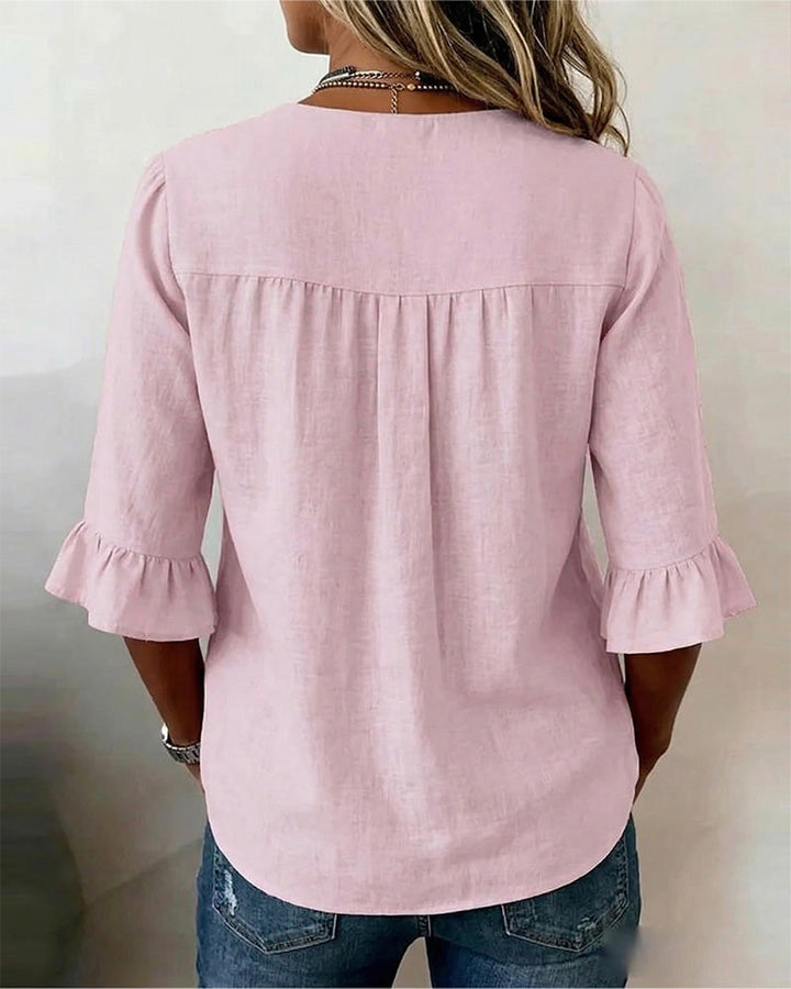 Blusa Ruffle Sophia con Bottoni