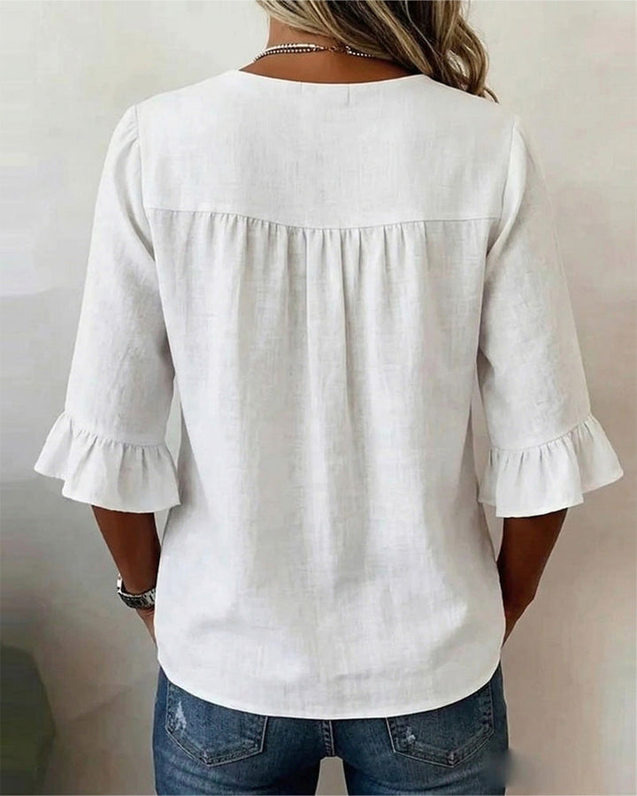 Blusa Ruffle Sophia con Bottoni