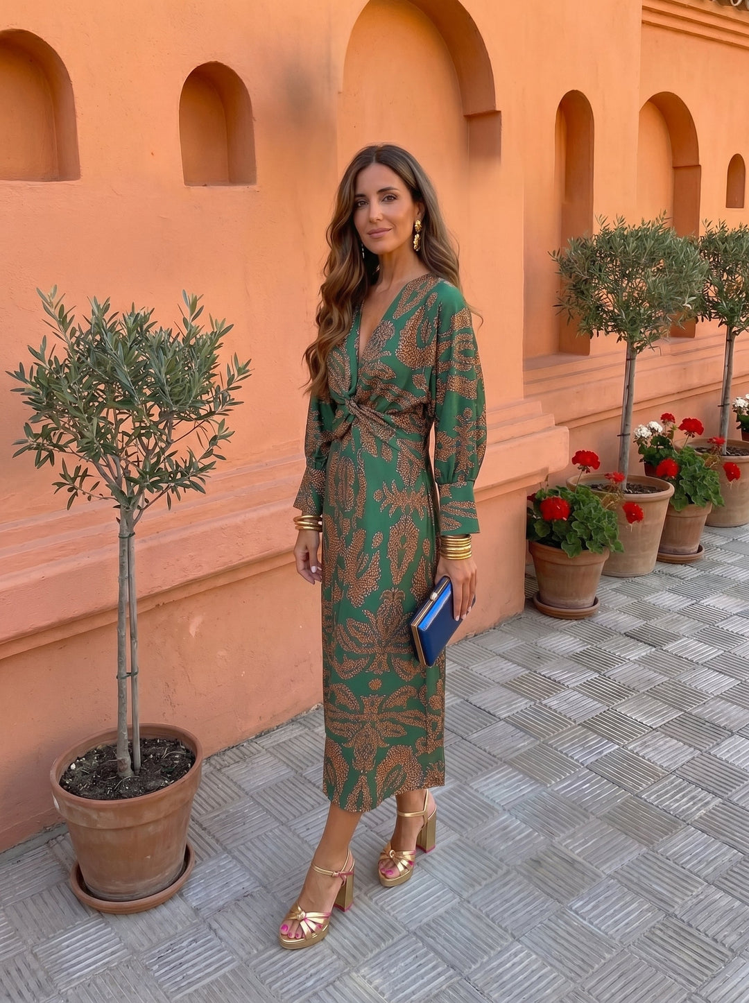 Silvia™ | Abito midi con stampa