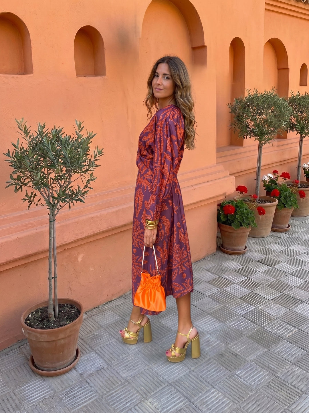 Silvia™ | Abito midi con stampa