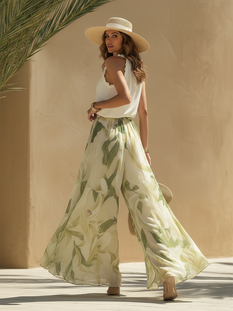 Lysandra | Completo Fluttuante Stampato di Giglio Elegante