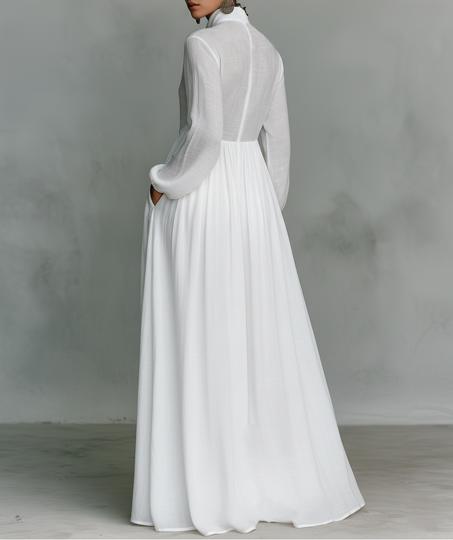 Elisa · Vestito maxi minimalista con collo alto