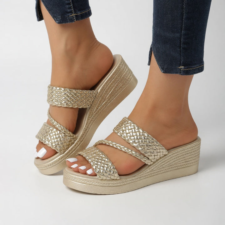 Tresseline - Mules a zeppa intrecciate