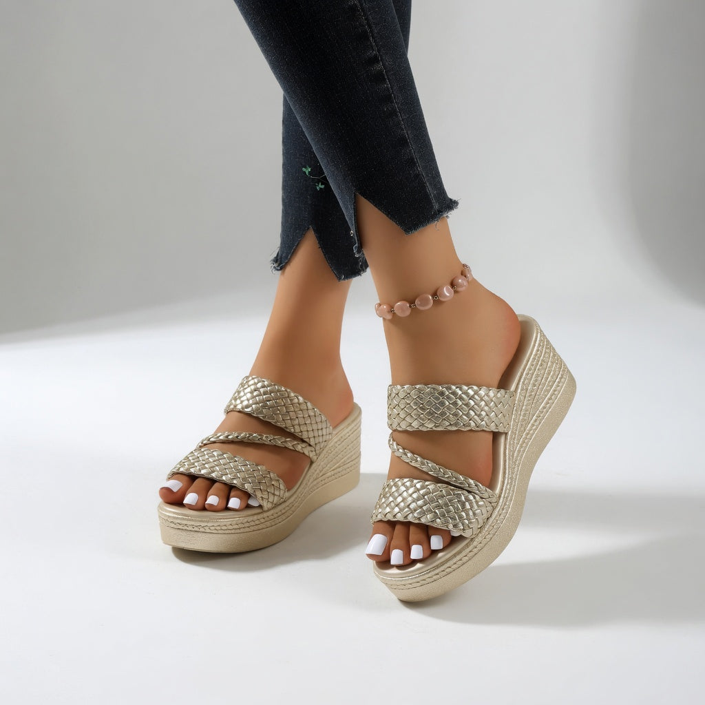 Tresseline - Mules a zeppa intrecciate