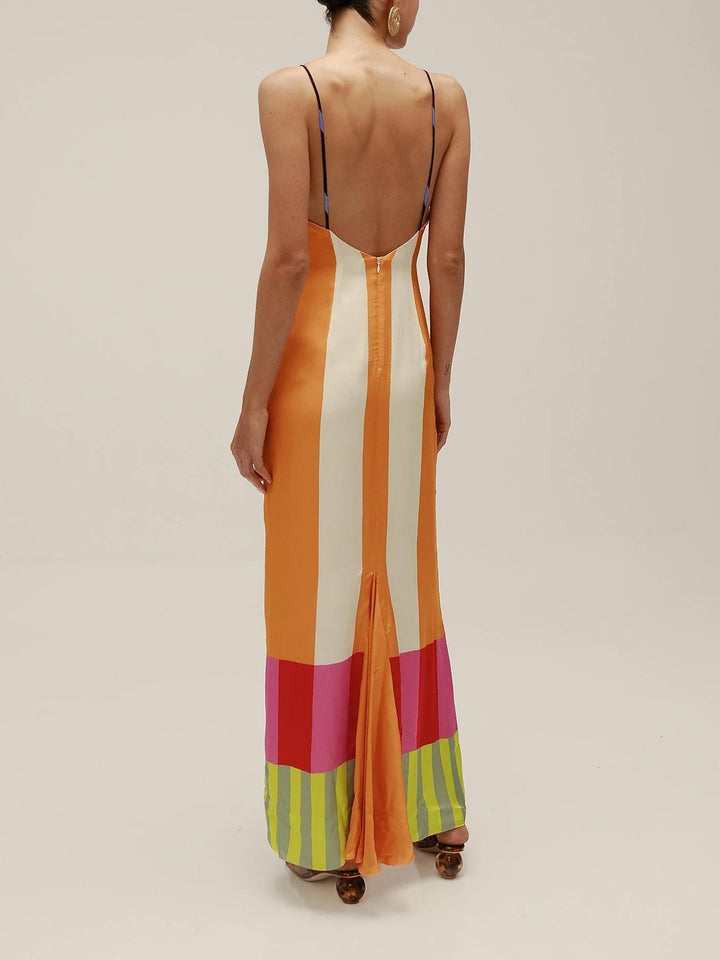 Paloma | Vestito Maxi a Righe Colorate