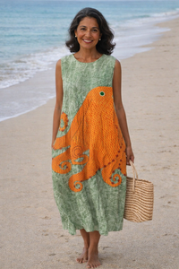Teresa | Abito midi in stile oceanico