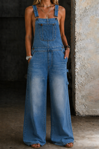 Harper | Mono in denim con vita elastica