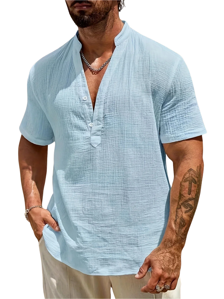 Lenoir™ | Chemise d’été élégante à col montant