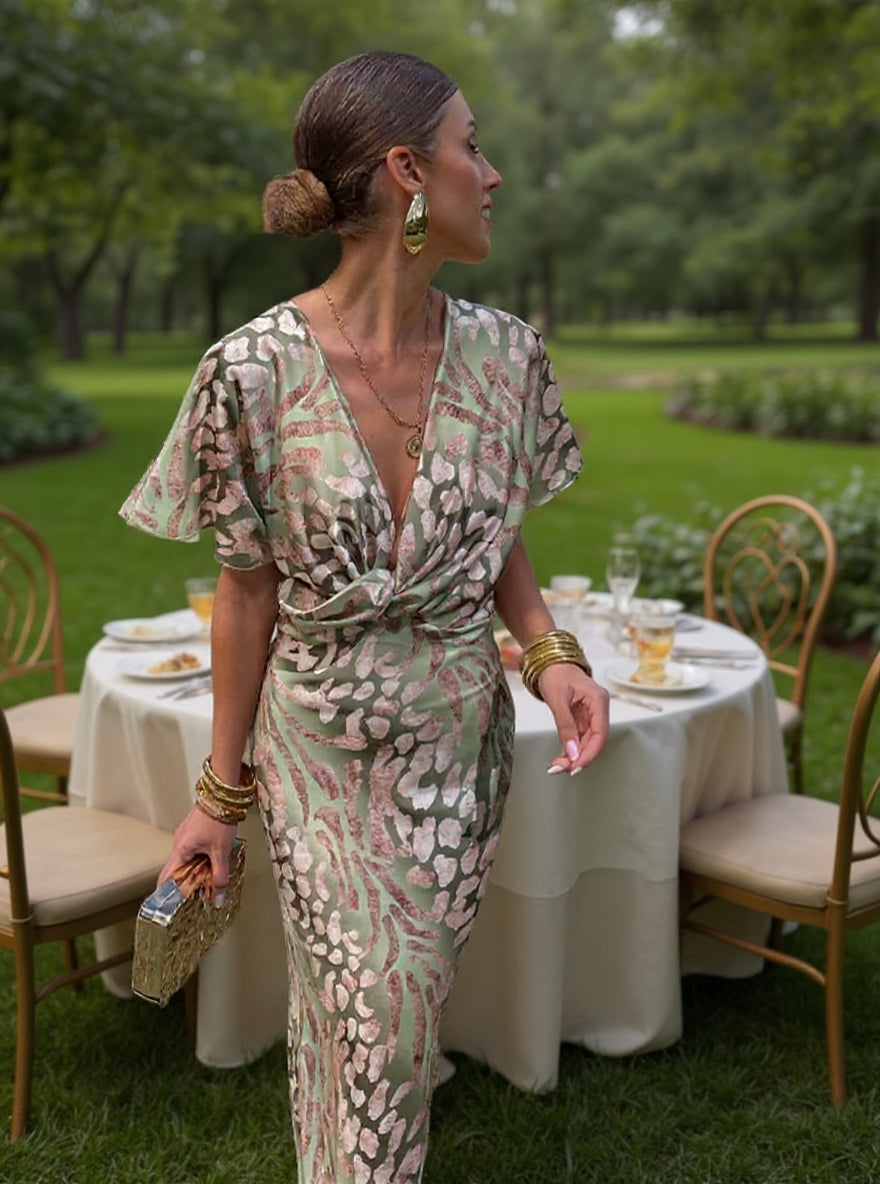 CLARANDRA - ABITO MIDI IN RAME