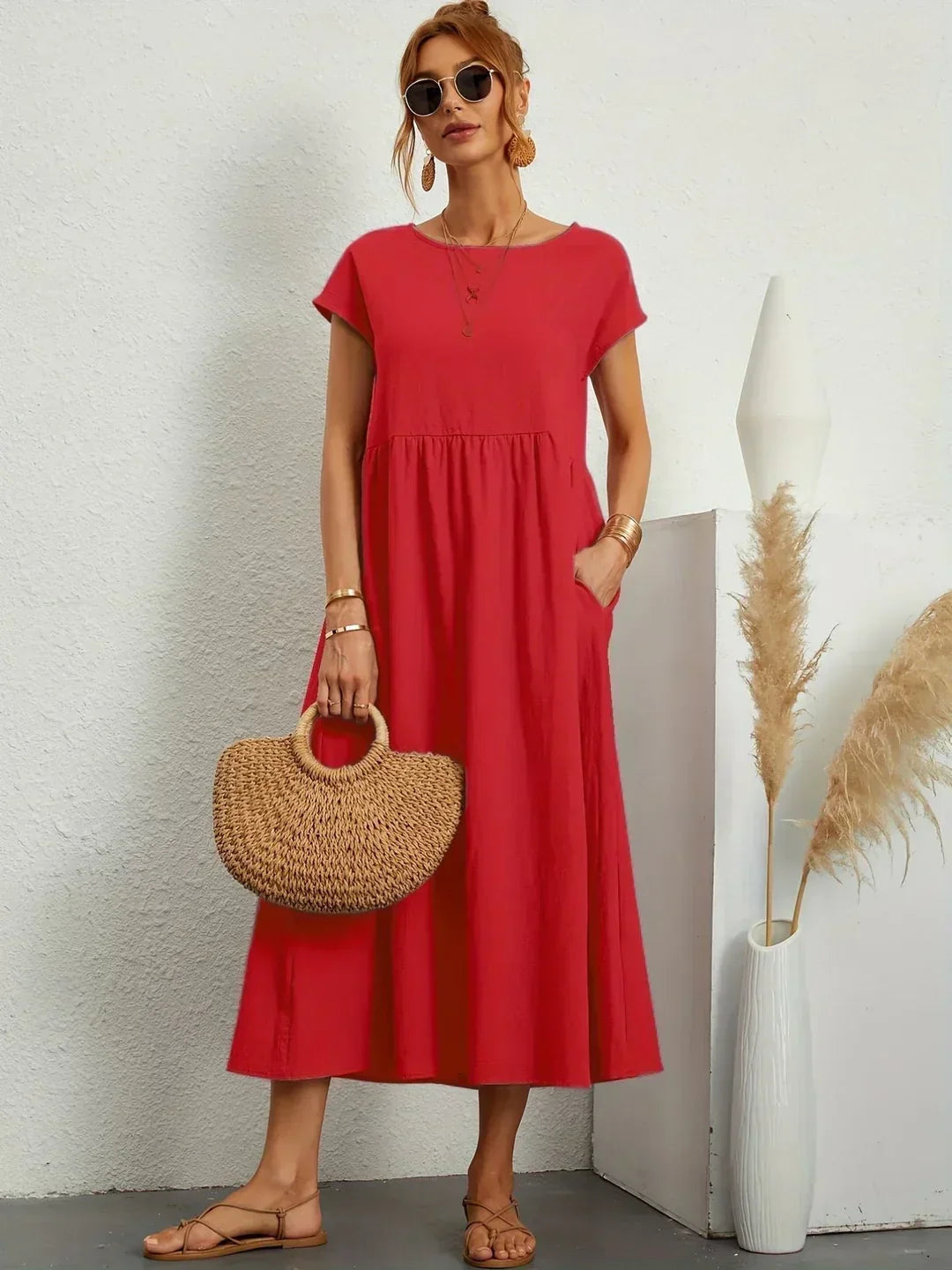 Gabriela™ | Abito midi fluido di eleganza senza tempo