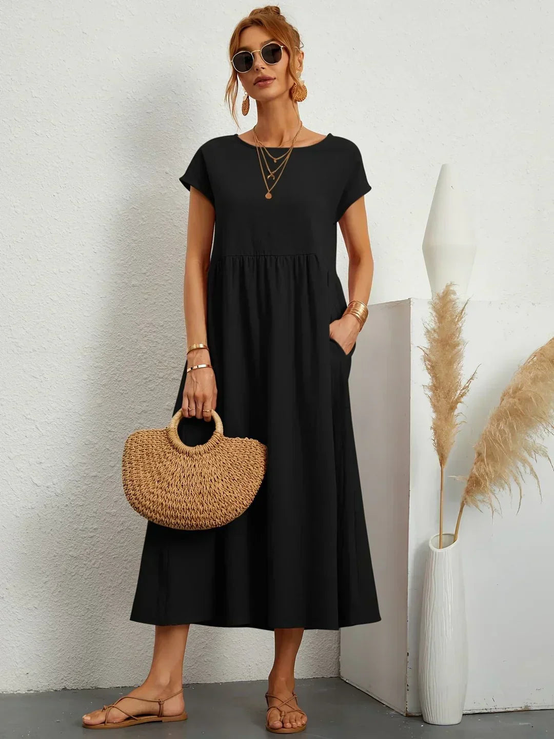 Gabriela™ | Abito midi fluido di eleganza senza tempo