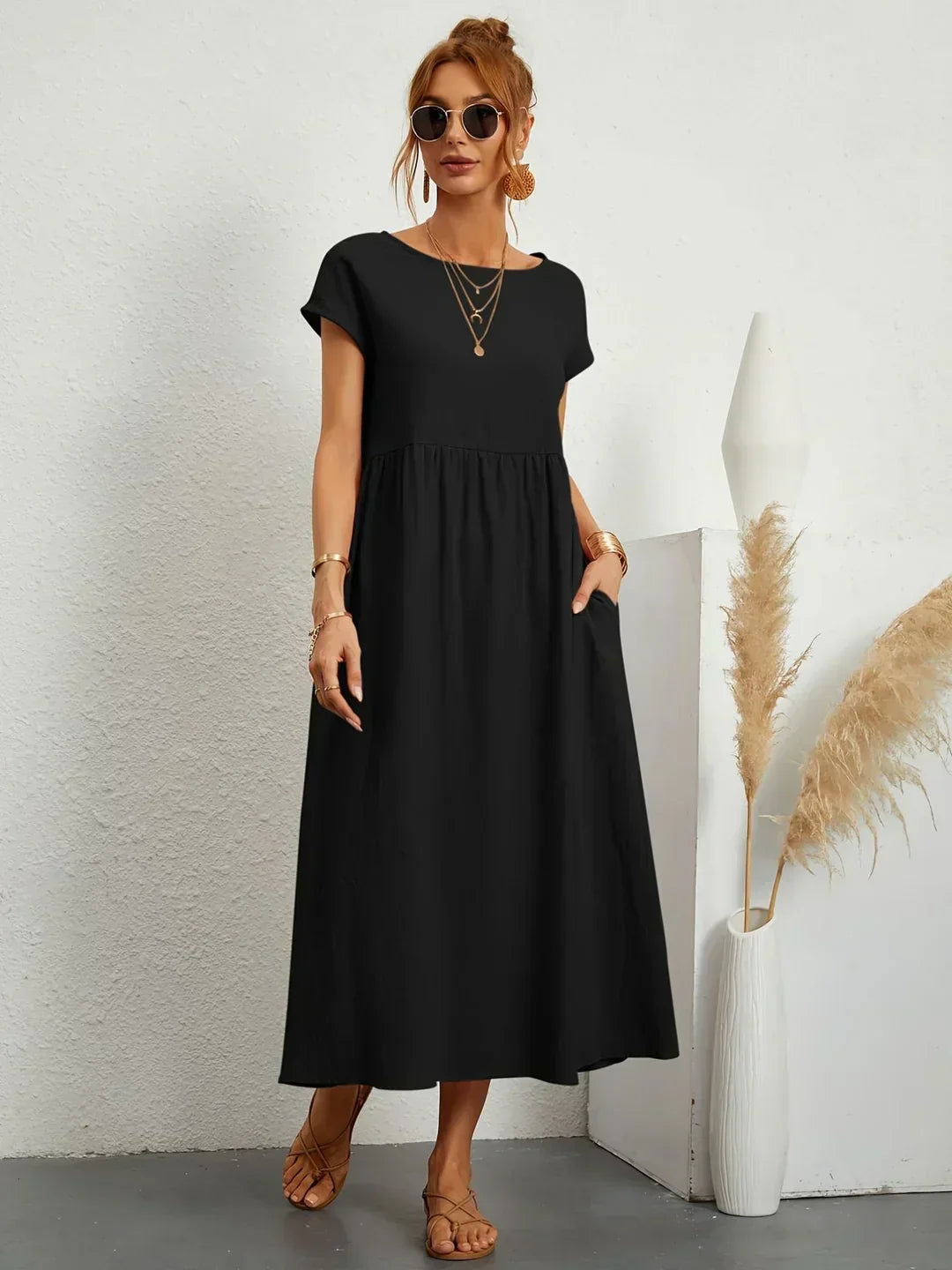Gabriela™ | Abito midi fluido di eleganza senza tempo