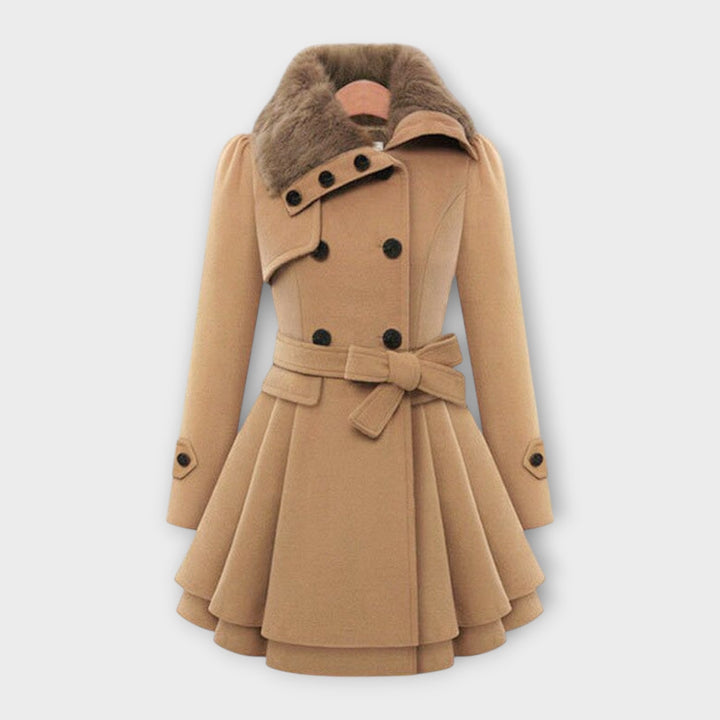 Emma - Cappotto Elegante con Collo in Pelliccia Sintetica