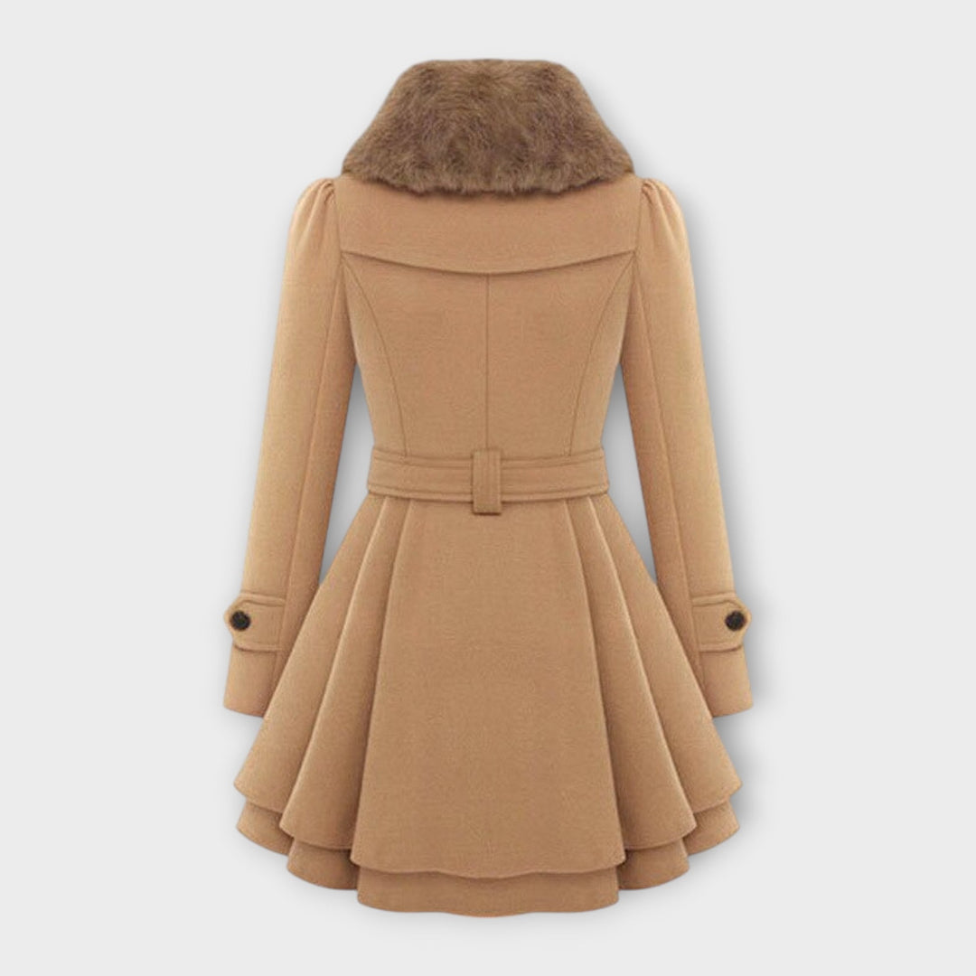 Emma - Cappotto Elegante con Collo in Pelliccia Sintetica