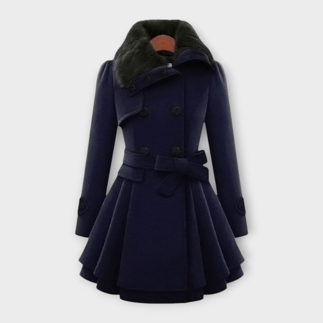 Emma - Cappotto Elegante con Collo in Pelliccia Sintetica