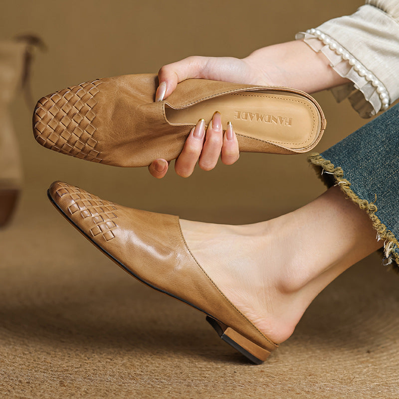 Viola | Mules in Pelle con Punta Affilata