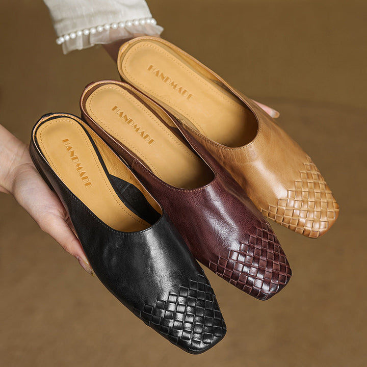 Viola | Mules in Pelle con Punta Affilata