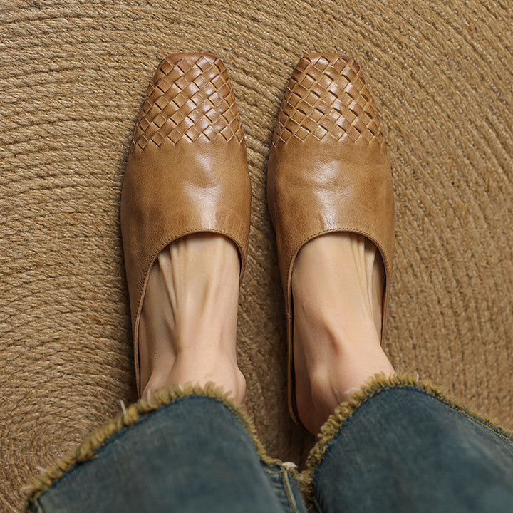 Viola | Mules in Pelle con Punta Affilata