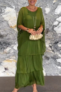 Vestito Cappa Nora - Verde Oliva