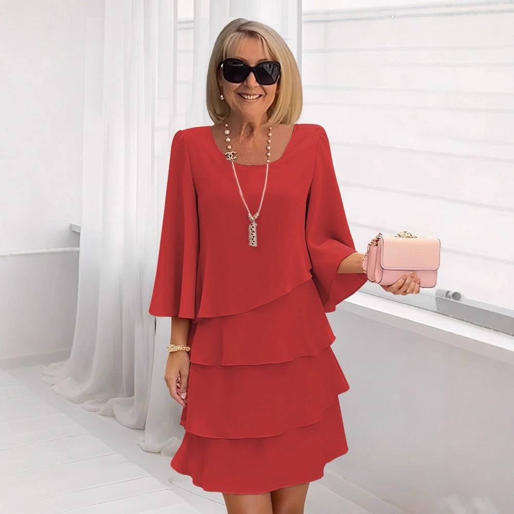 Margaux – Vestito midi elegante con volant