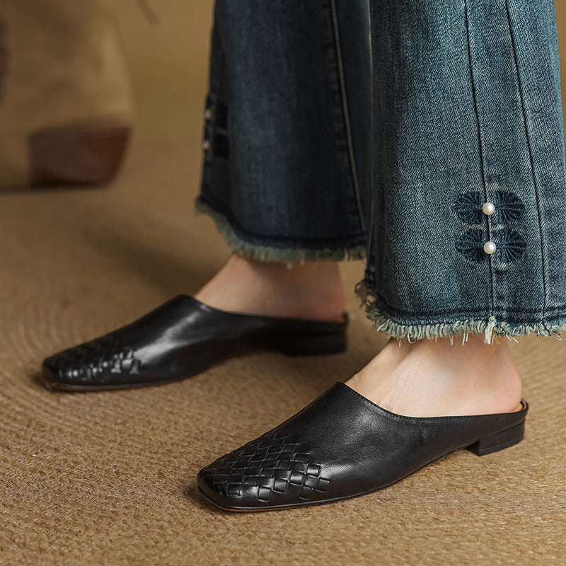 Viola | Mules in Pelle con Punta Affilata