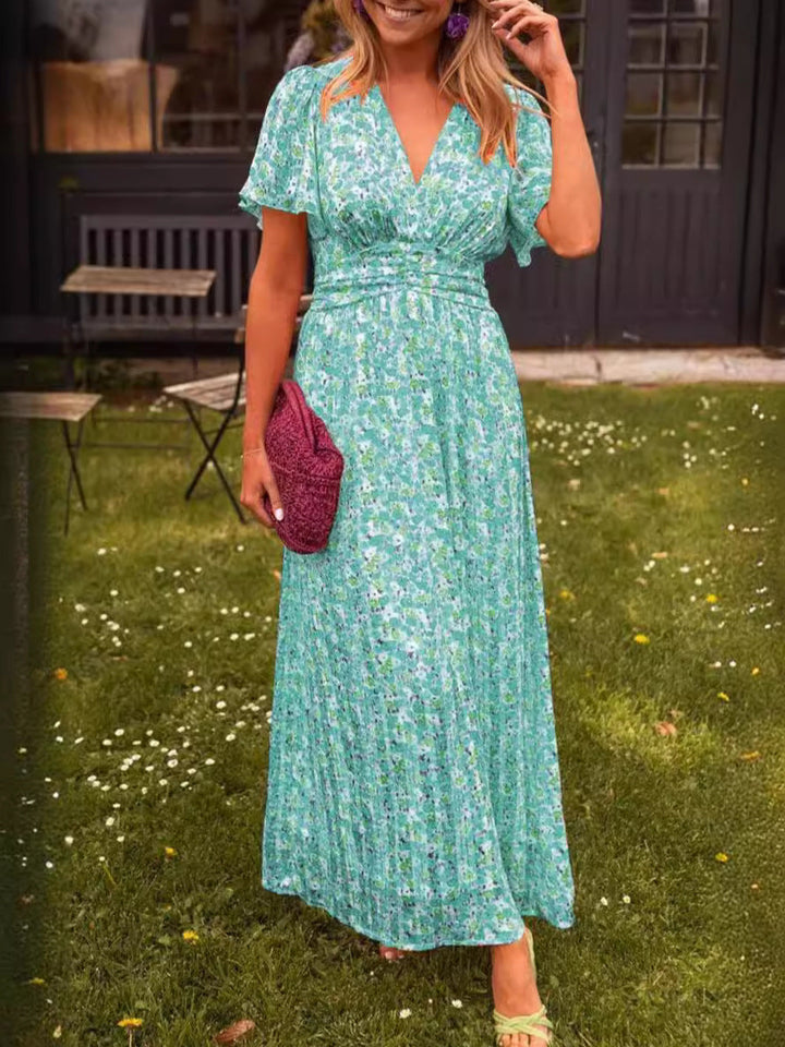 Élina – Vestito lungo fluido con fiori