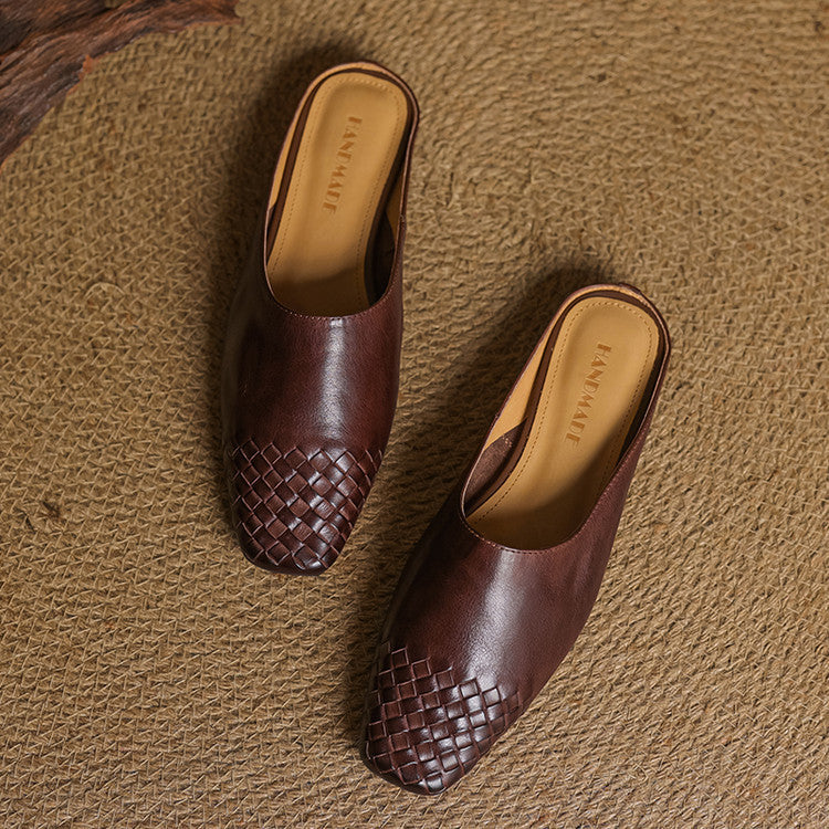 Viola | Mules in Pelle con Punta Affilata
