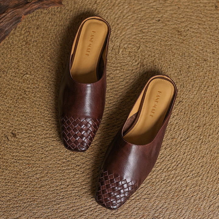 Viola | Mules in Pelle con Punta Affilata