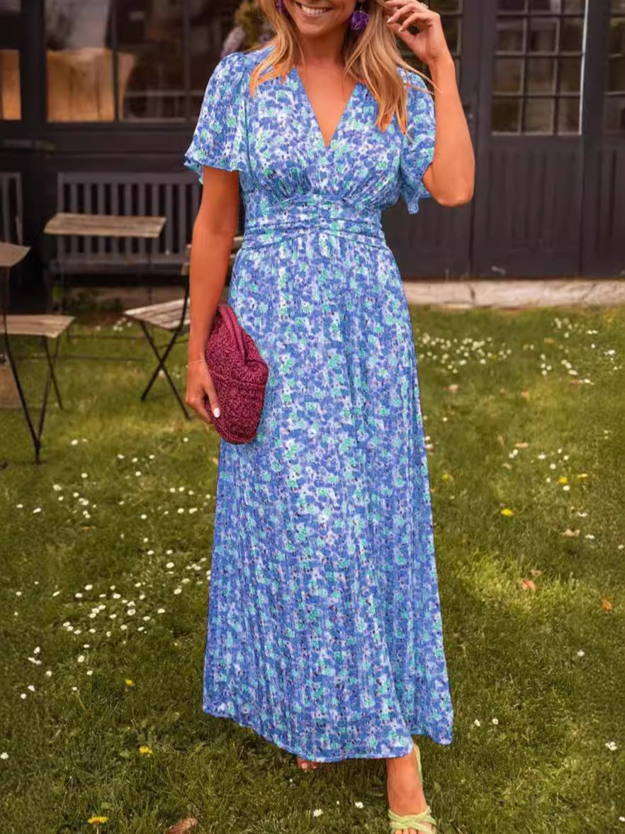 Élina – Vestito lungo fluido con fiori