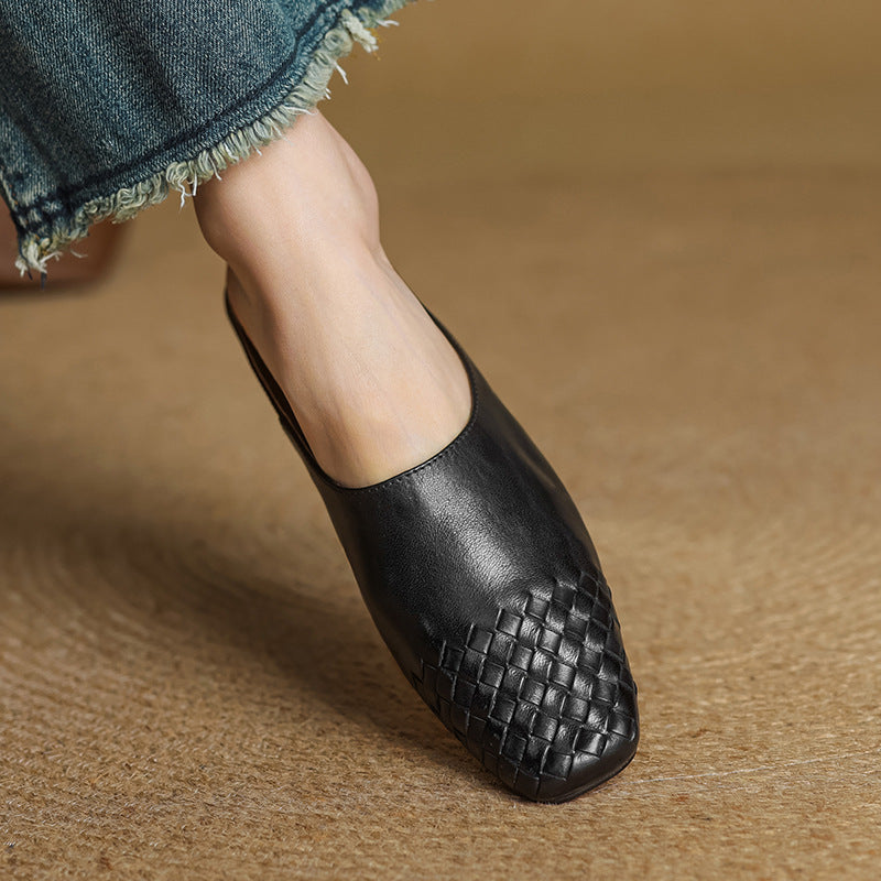 Viola | Mules in Pelle con Punta Affilata