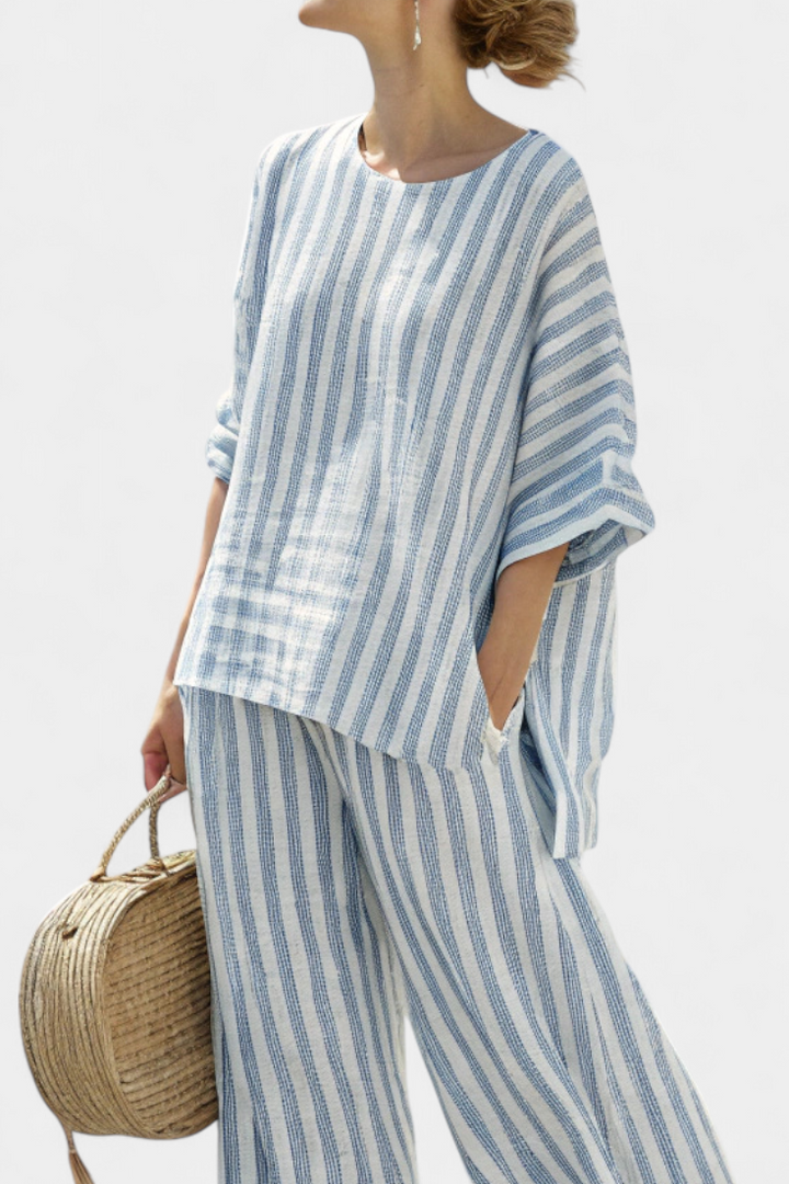 Rensleigh | Set di lino a righe fresche