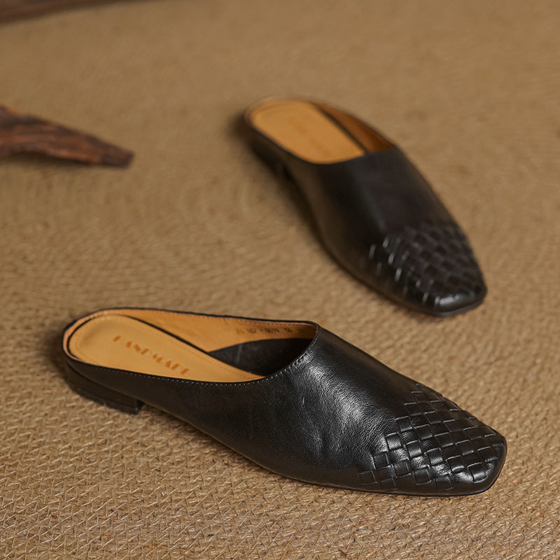 Viola | Mules in Pelle con Punta Affilata