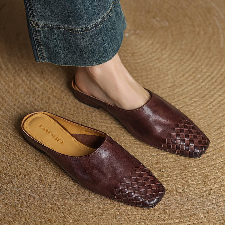 Viola | Mules in Pelle con Punta Affilata