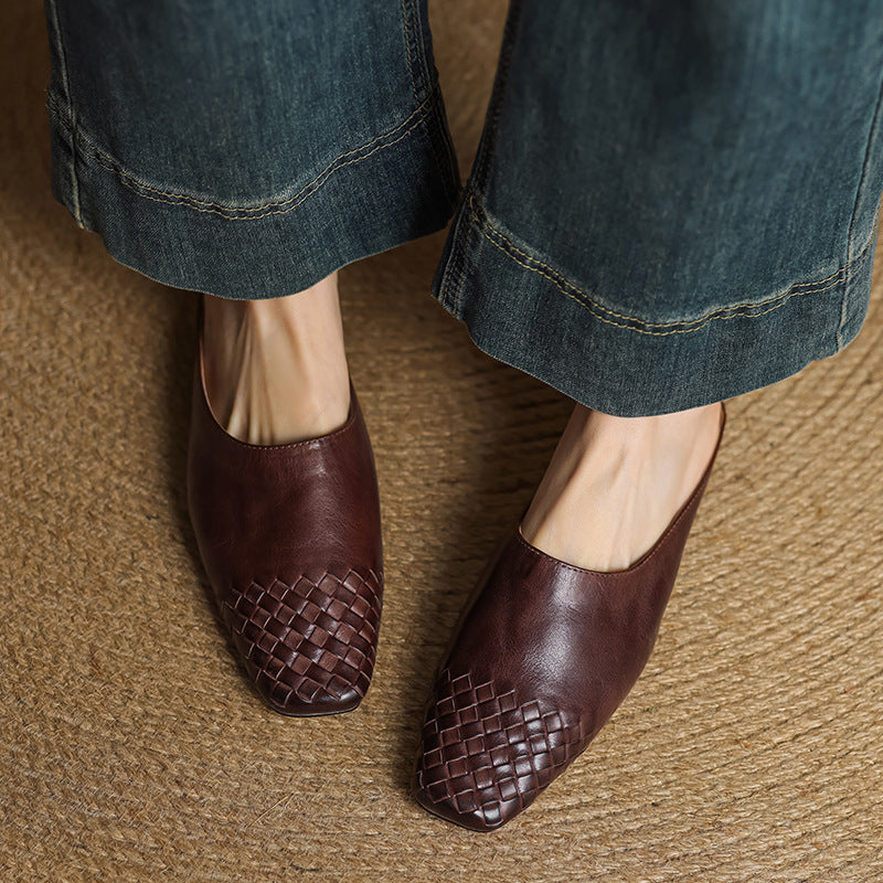Viola | Mules in Pelle con Punta Affilata