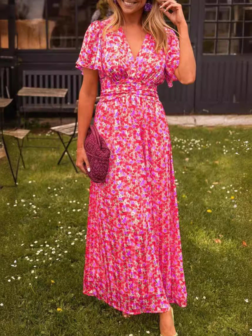 Élina – Vestito lungo fluido con fiori
