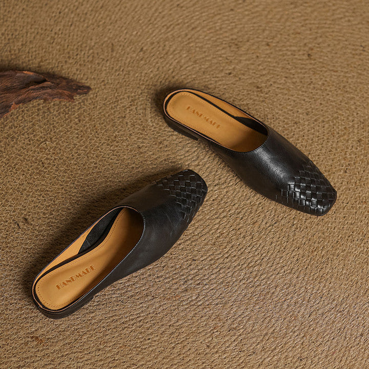 Viola | Mules in Pelle con Punta Affilata