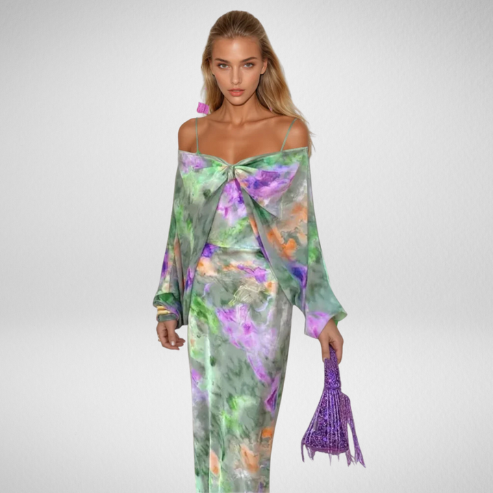 Nancy | Abito Maxi Elegante con Sciarpa Rimovibile