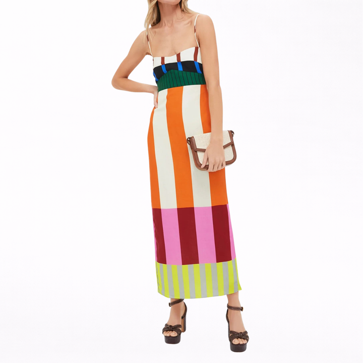 Paloma | Vestito Maxi a Righe Colorate