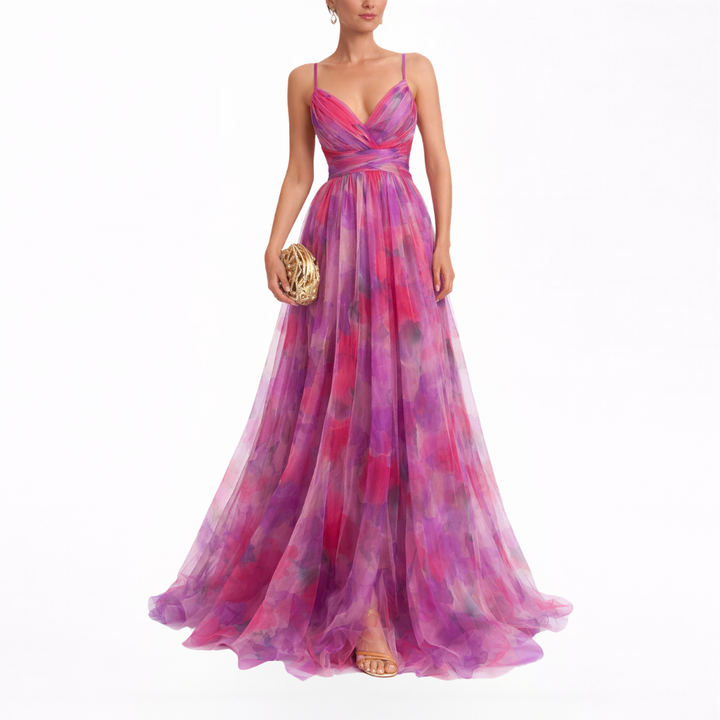 Gisela | Vestito Maxi con Stampa Incantevole