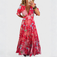 Minelda – Abito floreale con scollo a V