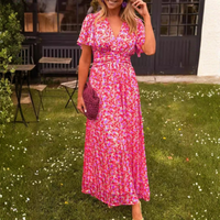 Élina – Vestito lungo fluido con fiori