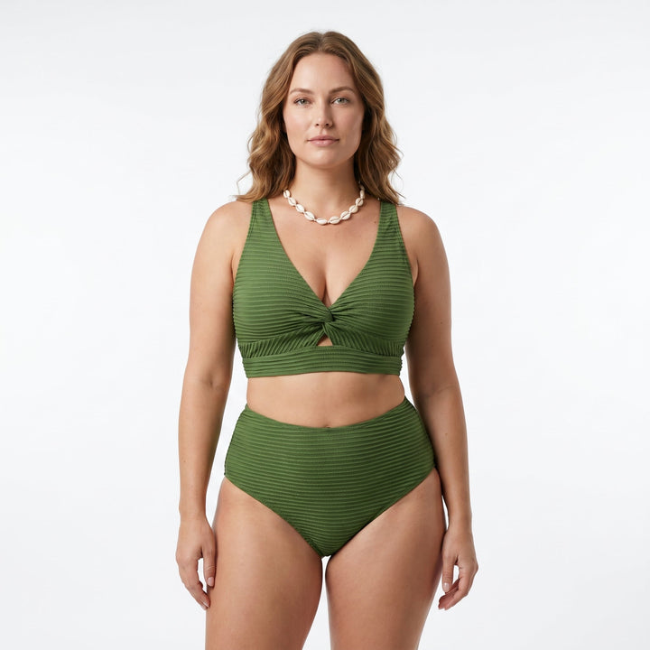 Melanie | Bikini a Righe con Vita Alta
