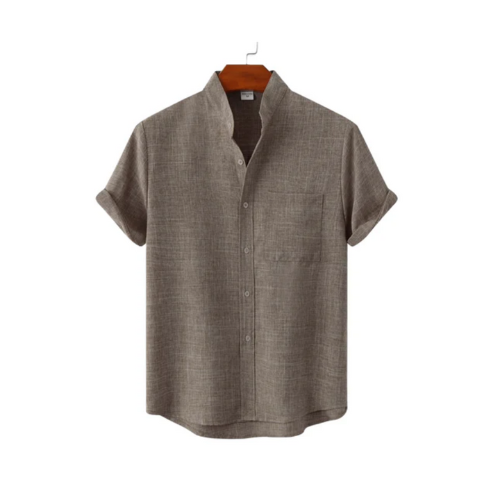 Camicia di cotone liscia con bottoni