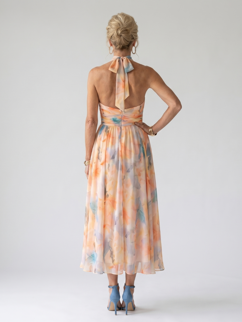 Elin | Abito Midi con Scollo Halter Morbido