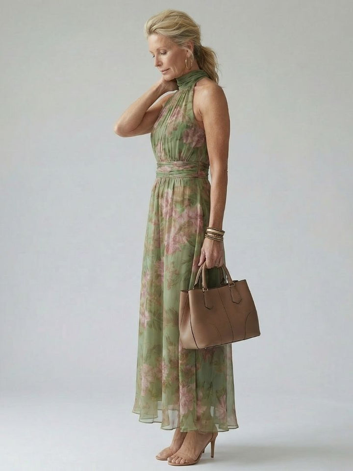 Mirelle | Abito Midi con Scollatura Halter Plisè